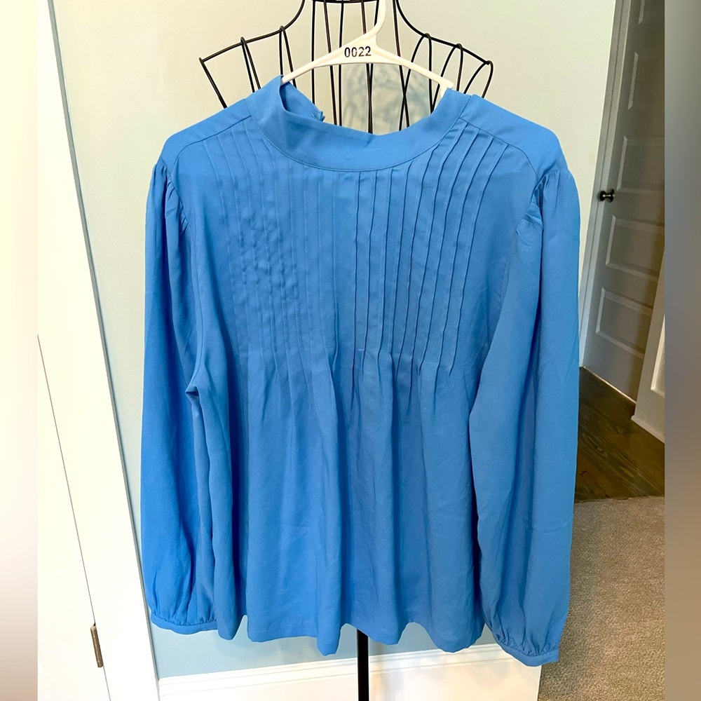 💙✨ELEGANT BLUE PLEATED BLOUSE✨💙Ann Taylor Size L